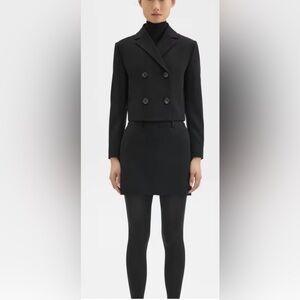 Theory Black Mini Trouser Skirt Size 00 | NWT $245 Designer Work Office Chic